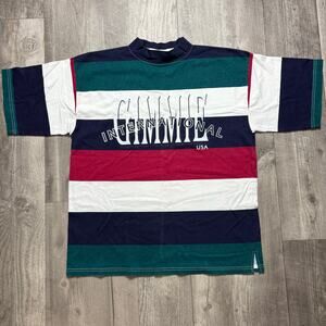 Vintage Gimmie International Color Block Striped Men’s Tshirt size small